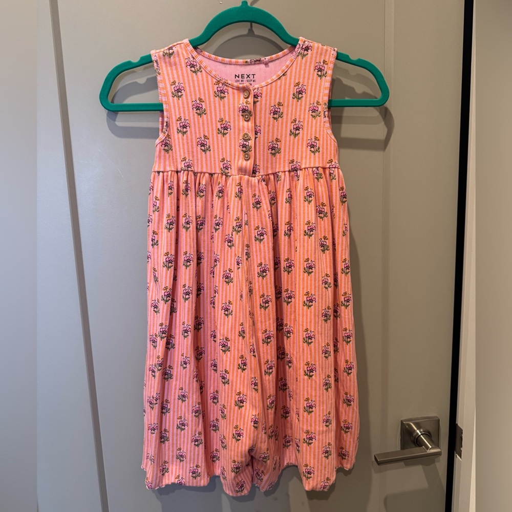 Next Pink Striped Floral Kids Shorts Dress